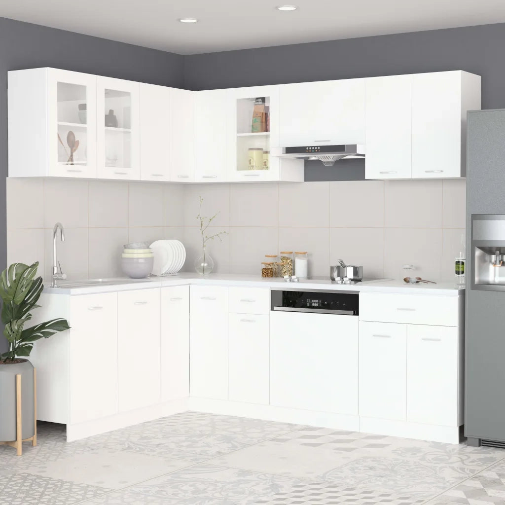 Set Armadi da Cucina 11 pz Lyon Bianco in Truciolato 3067663