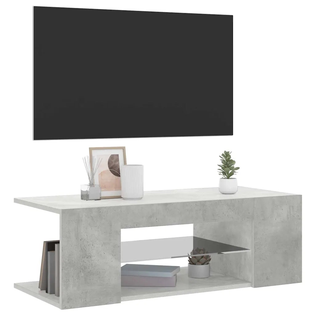 Mobile Porta TV con Luci LED Grigio Cemento 90x39x30 cm cod mxl 13266