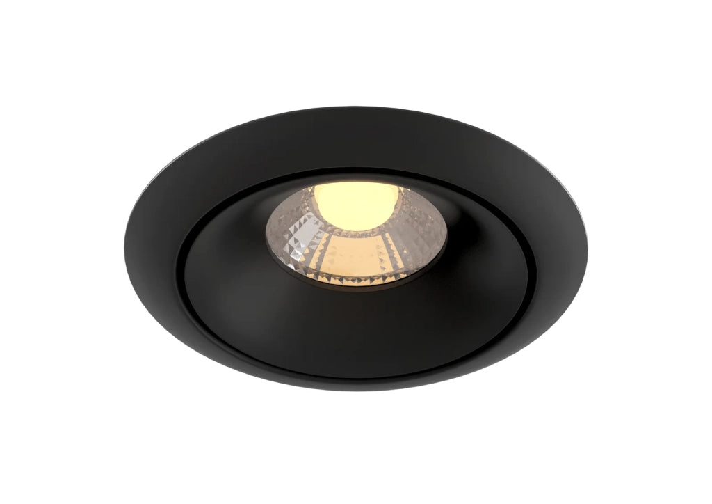 Maytoni Lampada da incasso moderna Yin 1 luce LED integrato nero metallo