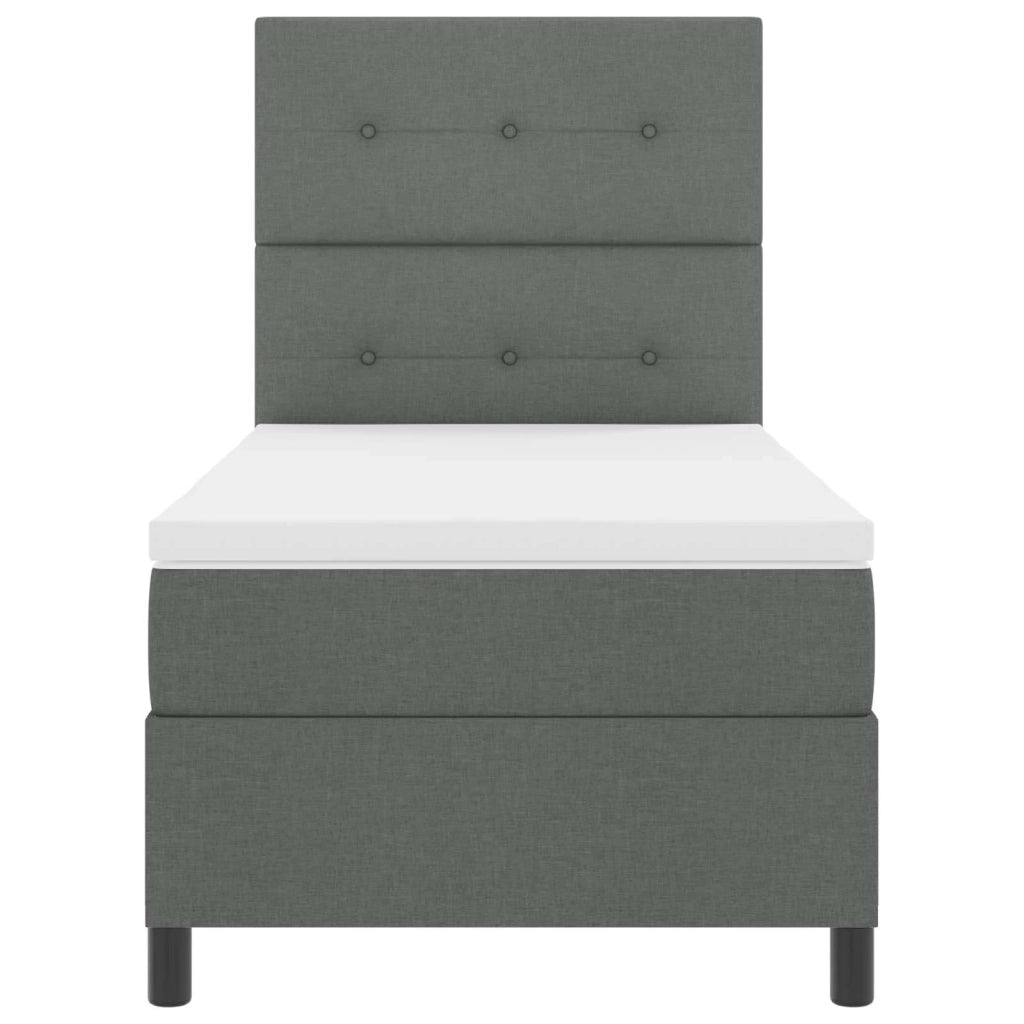 Letto a molle con materasso Grigio scuro 90 x 200 cm Tessuto 3342838