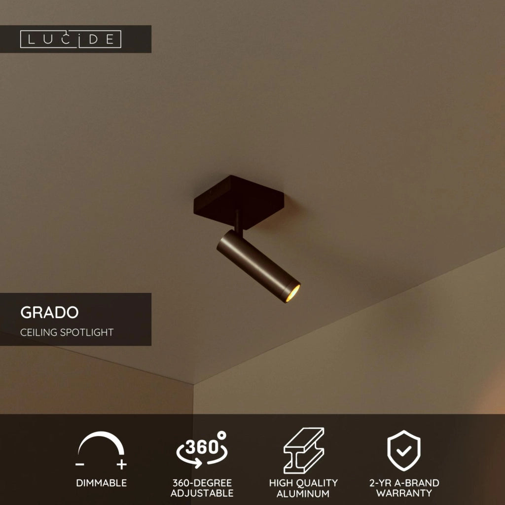 Faretto da soffitto GRADO 1xMR11 grigio nero Lucide