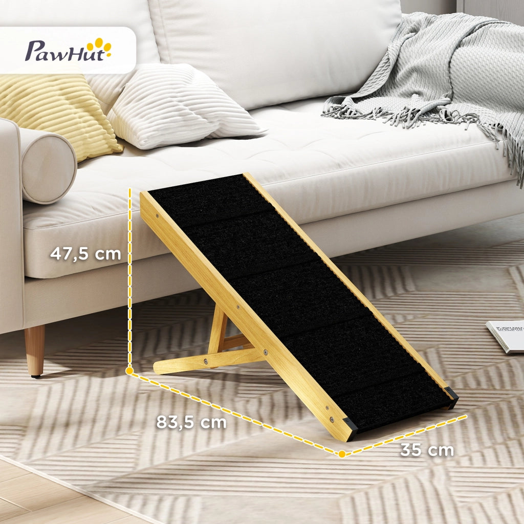 Rampa per Cani Pieghevole in Legno ¨C Zephmum ¨C Naturale 83.5x35x47.5 cm