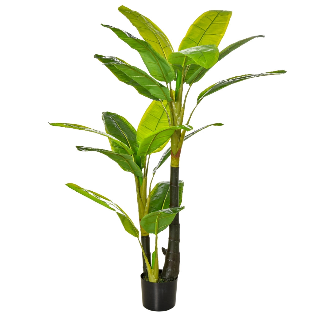 Banano Pianta in Vaso da 150cm, Albero di Banano Artificiale per Interno ed Esterno