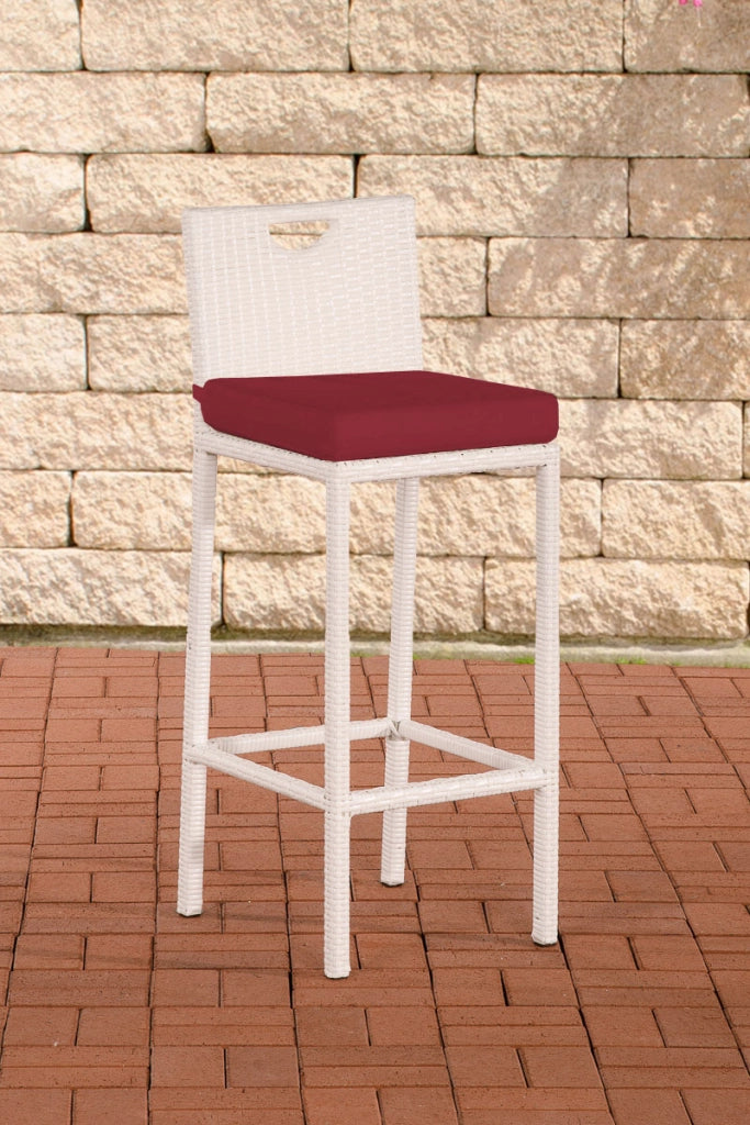 Sgabello Outdoor In Polirattan Mari rosso rubino,bianco