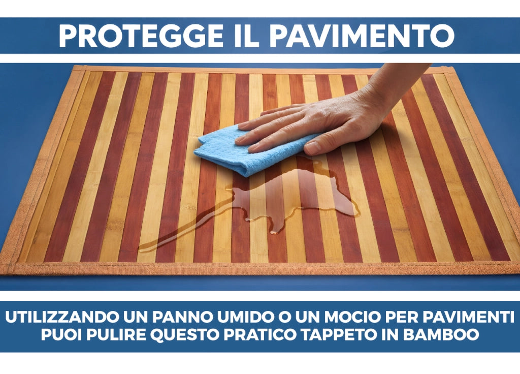 Tappeto Bamboo Degradè In Varie Colorazioni - 50x75 cm - Rosso