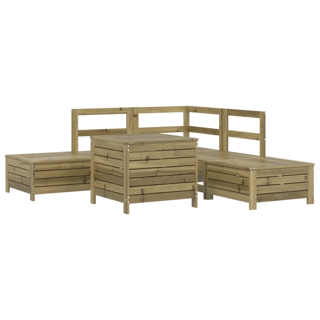 Set Divani da Giardino 6 pz in Legno Impregnato di Pino 3250707