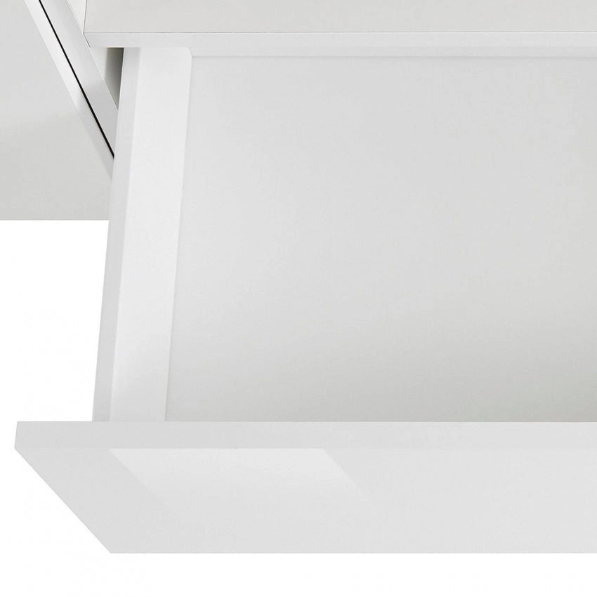 Porta TV Vega moderno con 2 ante battente e 1 cassetto - Bianco lucido