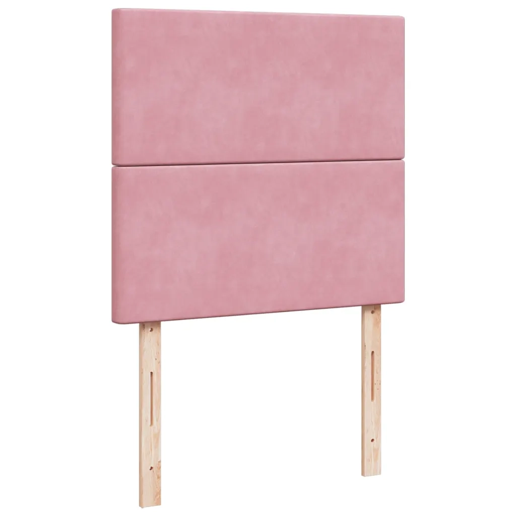 Giroletto a Molle con Materasso Rosa 90x190 cm in Velluto