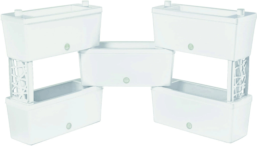 Bama KIT FIORIERA RETTANGOLARE BRICK 5 PZ. Col. Panna cm. 60x23x27 h