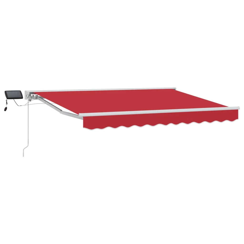 Cornice per Tenda Manuale con LED-Telaio per tendalino manuale Rosso e Bianco 3,5 x 2,5 m 405409