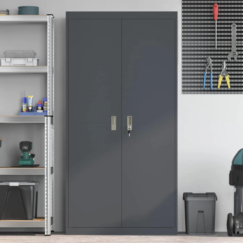 Armadio Antracite 90 x 40 x 180 cm Acciaio