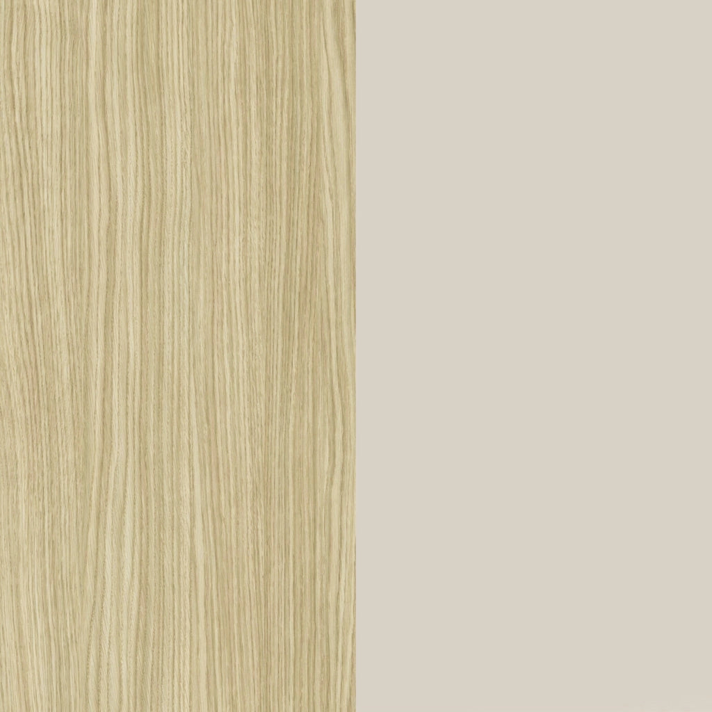 WHOUS Mobile porta TV Real con 4 ante e 1 vano aperto cashmere e rovere chiaro 240x40x60 cm