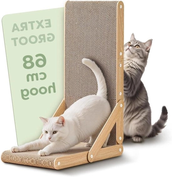 Scaldastra da 68 cm a forma L per gatti - Disegno reversibile per un massimo di 1 anno di divertimento - Facile da montare.