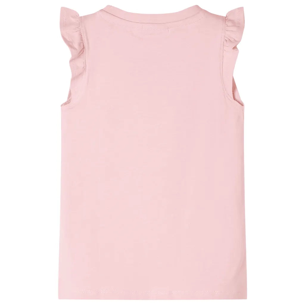 Maglietta da Bambina con Maniche Volant Rosa Chiaro 104 10500