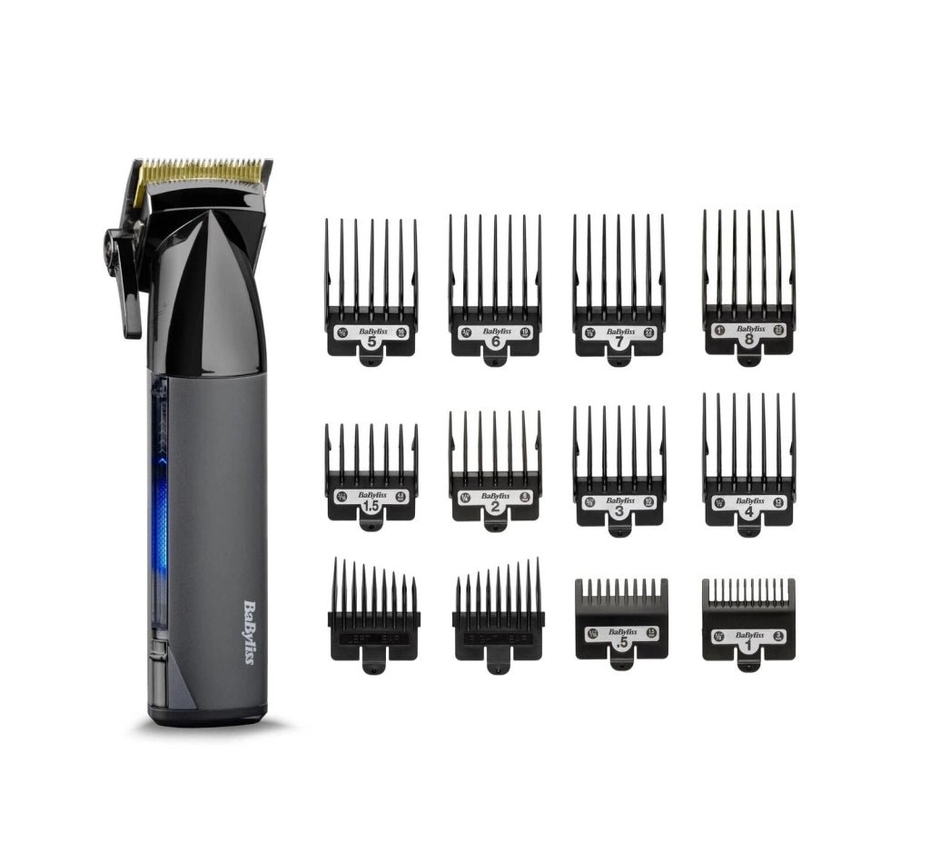 BaByliss E991E Super-X Metal Tagliacapelli Professionale Lama Titanio Ioni di Litio 180 min 10 Accessori colore Nero