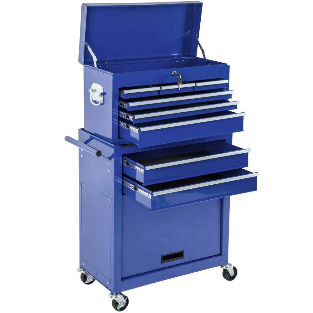 Carrello da officina blu a 8 cassetti 3408116