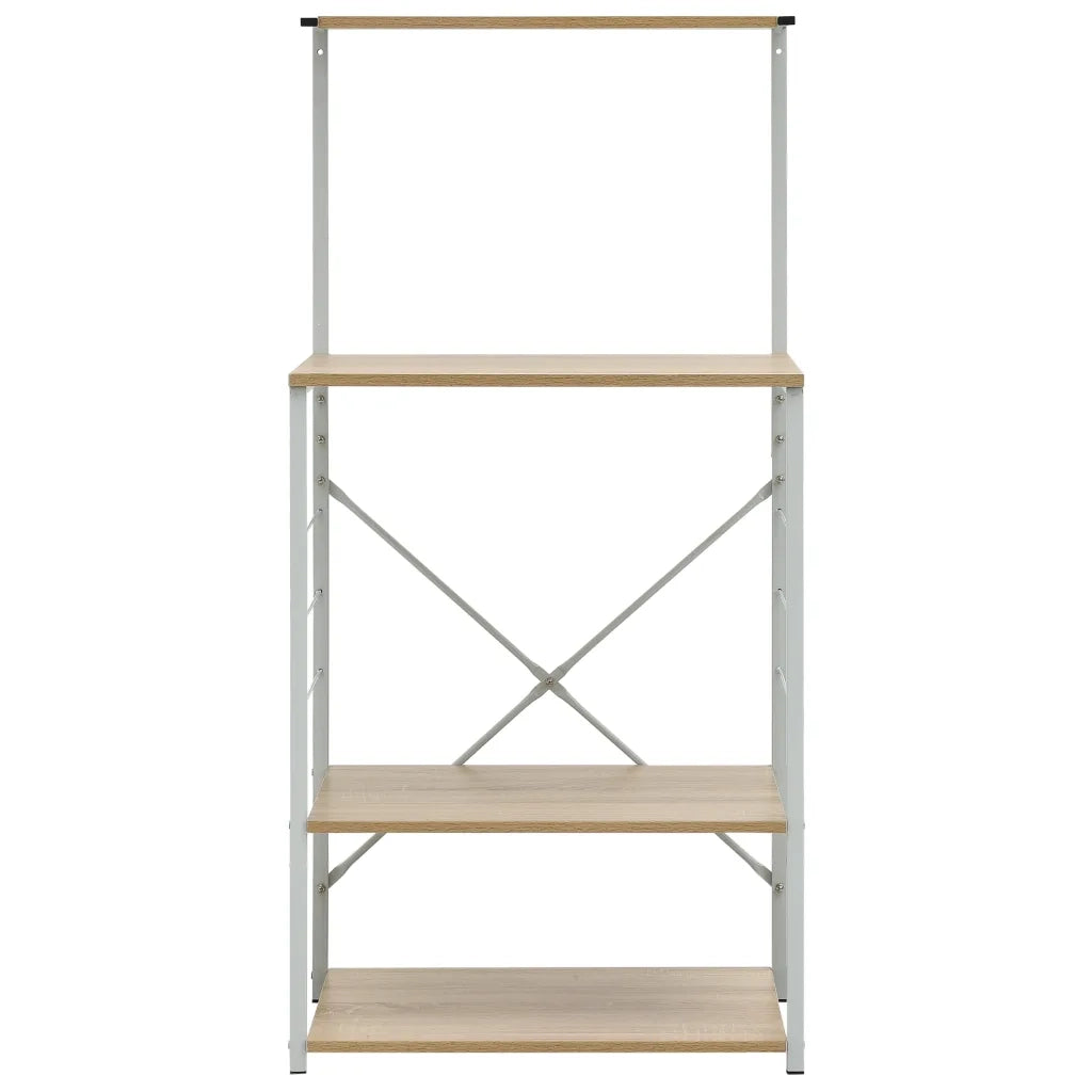 Mobile Microonde Bianco Rovere 60x39,6x123cm Legno Multistrato 288241