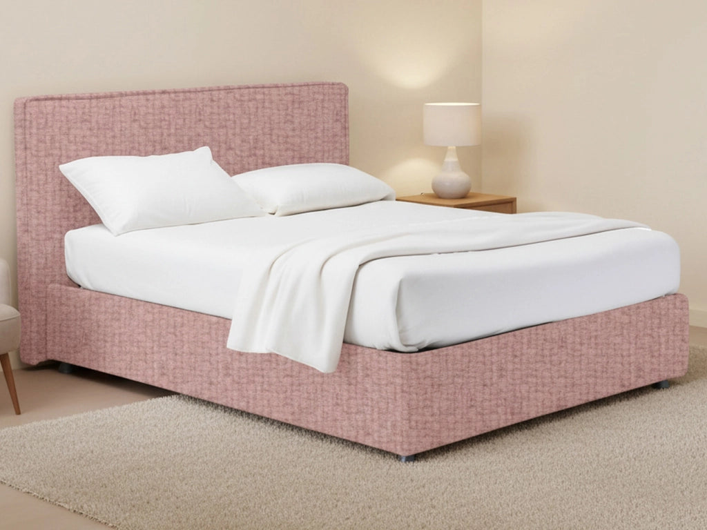 Widnes, Letto Matrimoniale Sfoderabile Made in Italy, Rosa