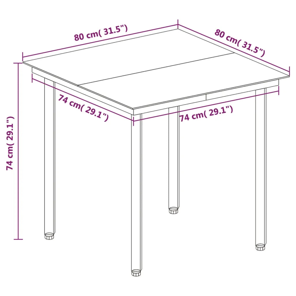 Set da Pranzo da Giardino 5 pz | Set Salotto da Giardino con Cuscini Polyrattan e Vetro