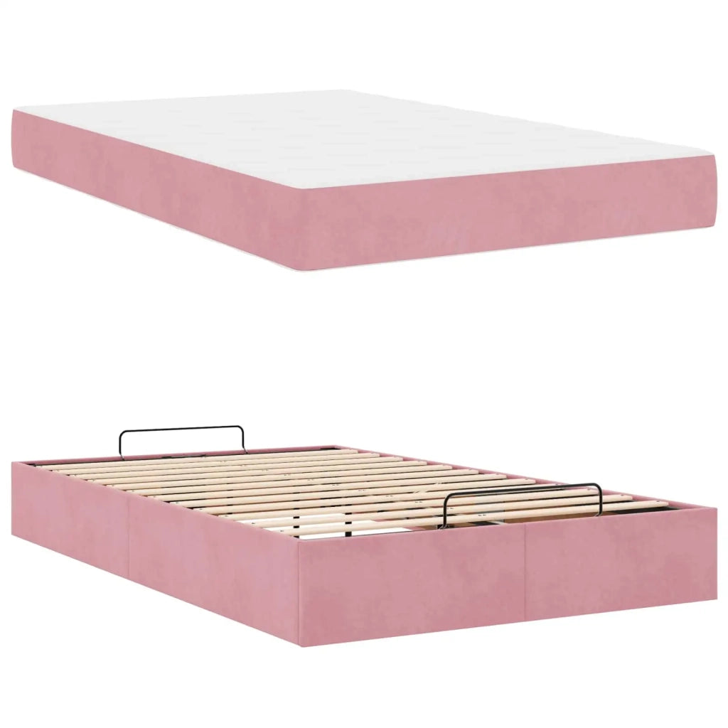 Struttura letto con materasso 2 pcs Rosa Velluto 3399551