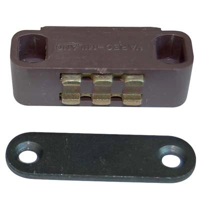 CRICCHETTO MAGNETICO SPORTELLI UC12 VAREC - MM 40 H.MM 16 KG 5 + INCONTRO MARRONE- 12 pezzi