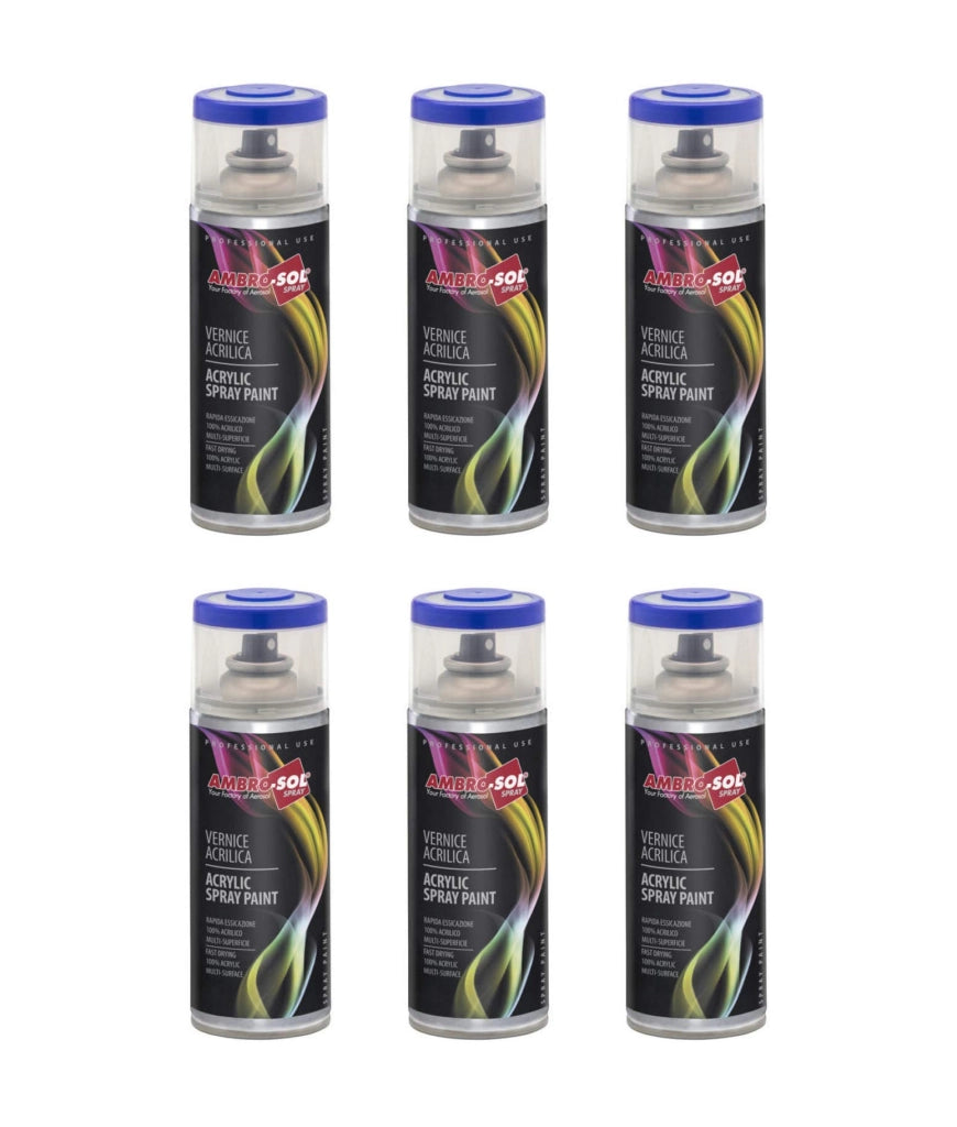 Bomboletta Spray Acrilico Universale 400 ml Marrone Ambrosol 6 Pezzi