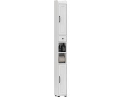 Cassa da bagno - a forma di colonnina - 2 porte - pannelli regolabili - bianco