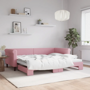 Divano Letto con Letto Estraibile Rosa 90x200 cm in Velluto 3197774