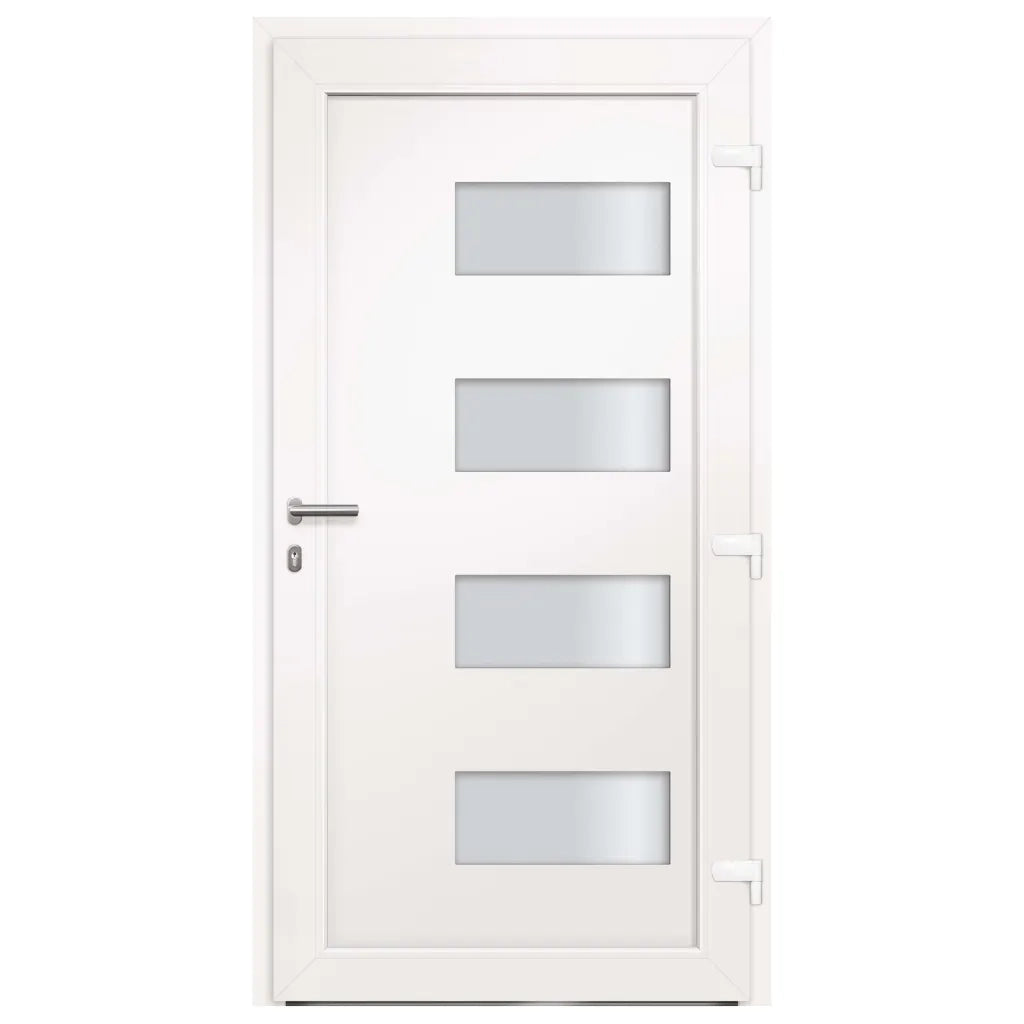 Porta d'Ingresso in Alluminio e PVC Bianco 100x200 cm cod mxl 56372