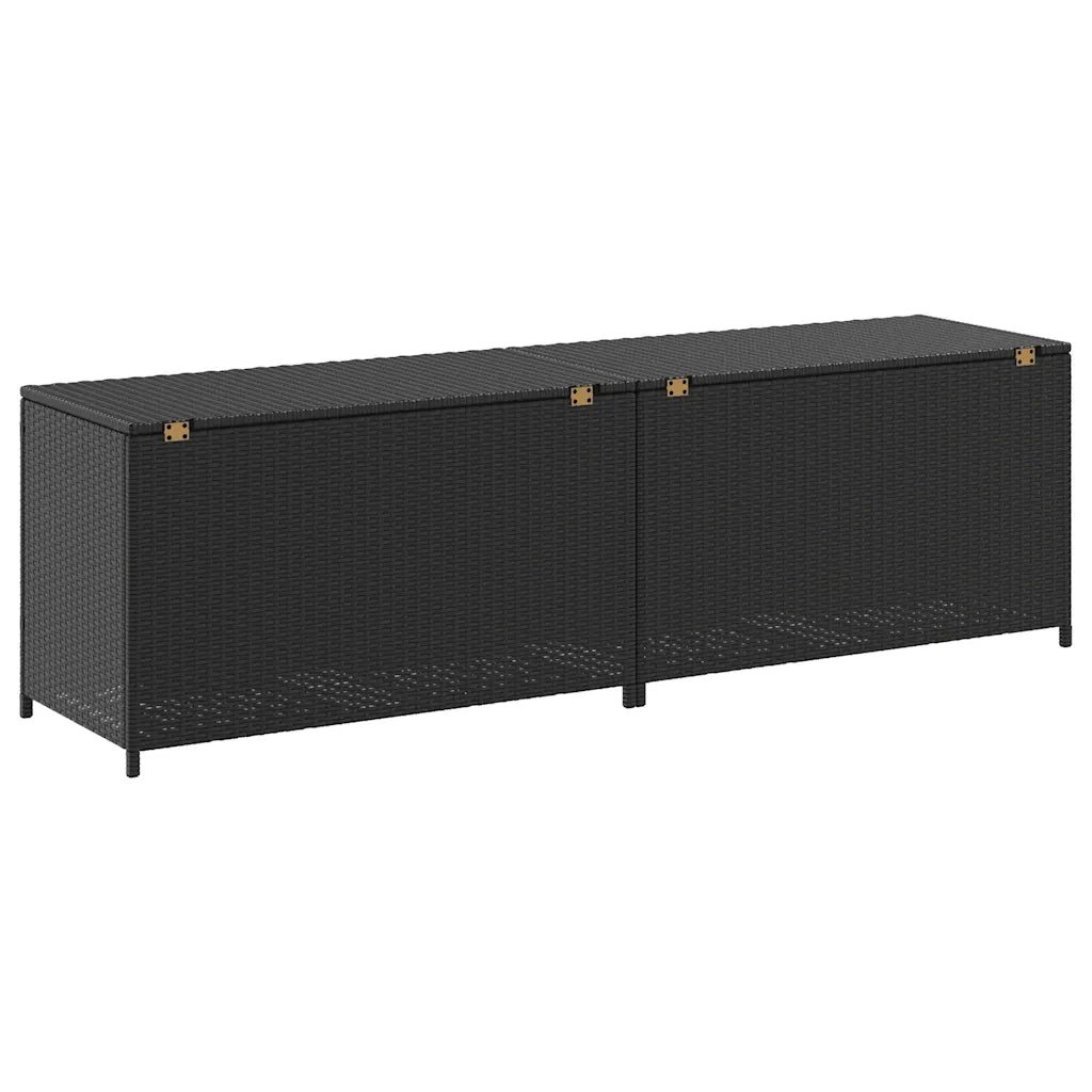 Baule da Giardino in Polyrattan 200x50x60 cm Nero CFW8499067