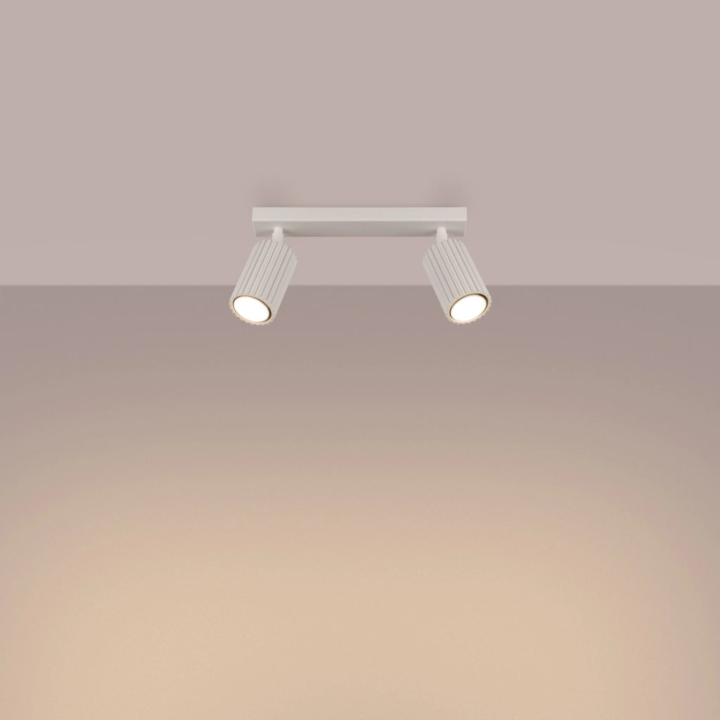 Plafoniera moderna beige 30 cm 2xGU10 spot orientabili