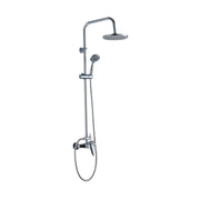 Colonna Doccia Luton in Acciaio con Rubinetto e Soffione Tondo Ø20 cm