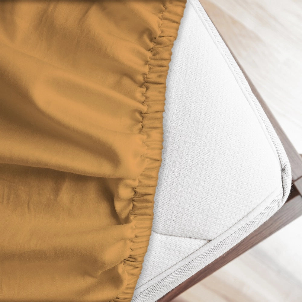 Lenzuolo letto sotto con angoli 100% puro cotone Made in Italy tinta unita Vaniglia - 1 Piazza