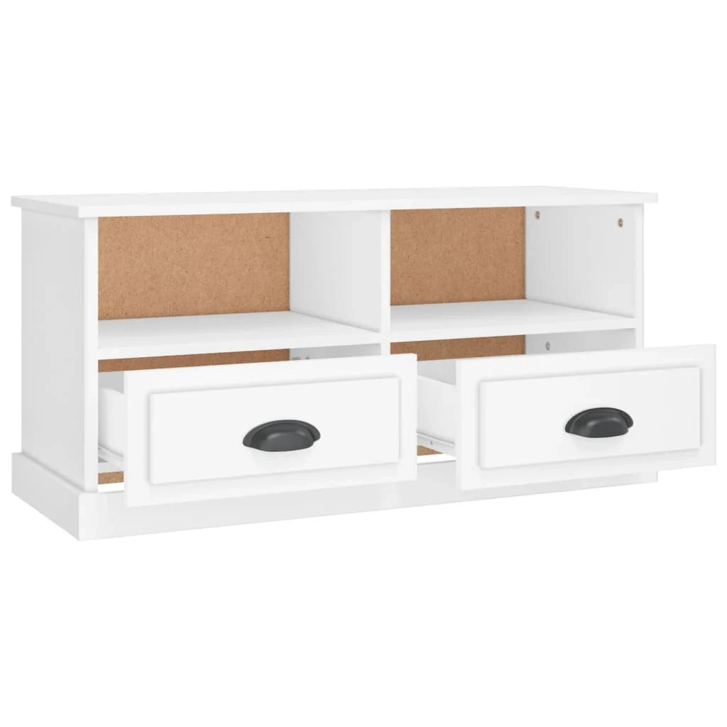 Mobile TV multimediale mensola TV credenza mobile TV sala da pranzo soggiorno camera da letto 93 x 35,5 x 45 cm legno ingegnerizzato bianco 02_0026363