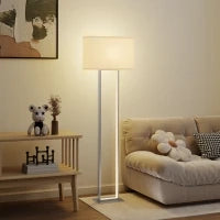 Lampada da Terra da 150 cm con 3 Modalità, Luminosità Regolabile e Interruttore a Pedale, Bianco
