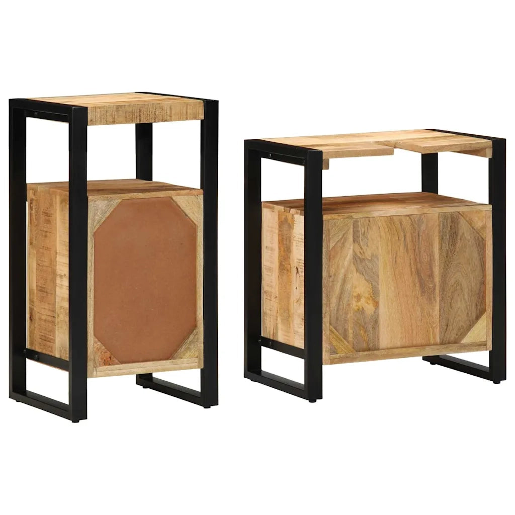 Set di mobili per il bagno 2 pcs Legno di mango grezzo e solido 3305602