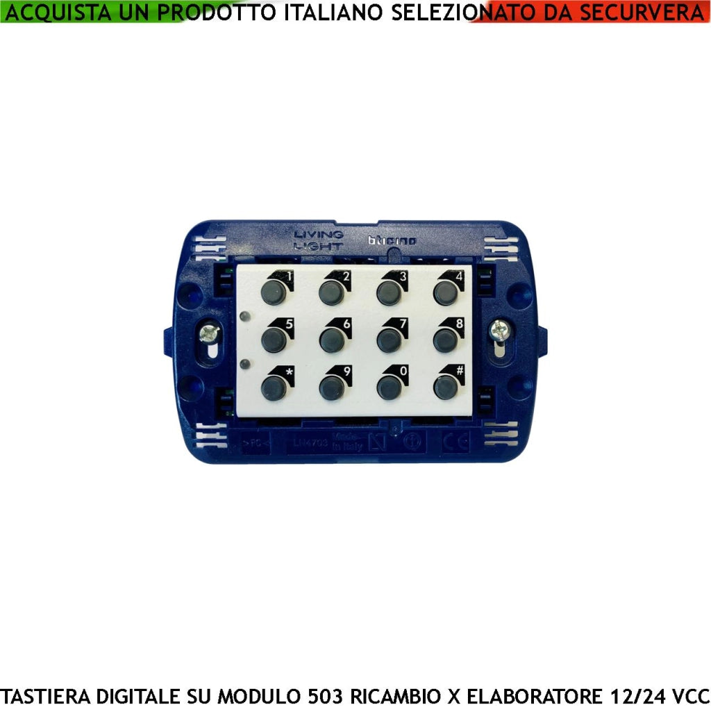 Tastiera Interna da Incasso Per Modulo 503 IP44 per Elaboratori KBC o KBV 2 Led Rosso Verde Gestibili 2 Codici DTMF da 6 Numeri Alimentazione e Funzioni Tramite Bus Della Centralina 2 Relè Programmab
