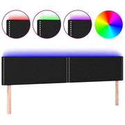 Testiera | Testata a LED Nera 180x5x78/88 cm in Tessuto