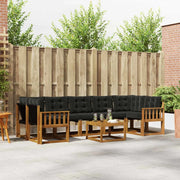 Set di divani da esterno con cuscino 8 pcs Naturale e Nero