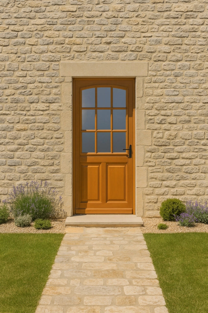 Porta d'ingresso in legno 'Alena' 215X80 a sinistra a spingere con maniglia e serratura senza maniglia