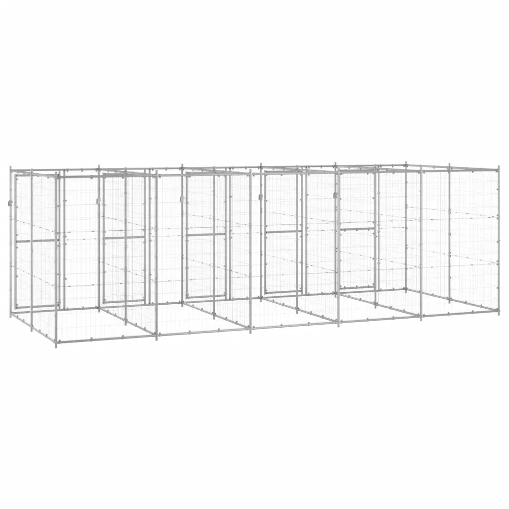 Gabbia per Cani da Esterno in Acciaio Zincato 12,1 mÂ² cod mxl 59965