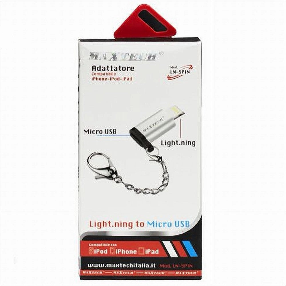 Trade Shop - Adattatore Da Lightning A Micro Usb Compatibilita' Iphone Ipod Ipad Maxtech Ln-5pin -