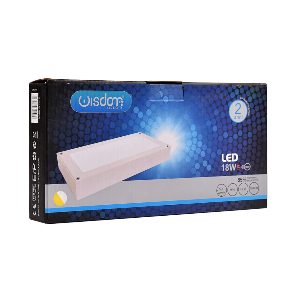 APPLIQUE LED A PARETE 18W MONOEMISSIONE LUMINOSA LUCE NATURALE 4000K - IDEALE PER AMBIENTI INTERNI ILLUMINA CON STILE OGNI SPAZIO