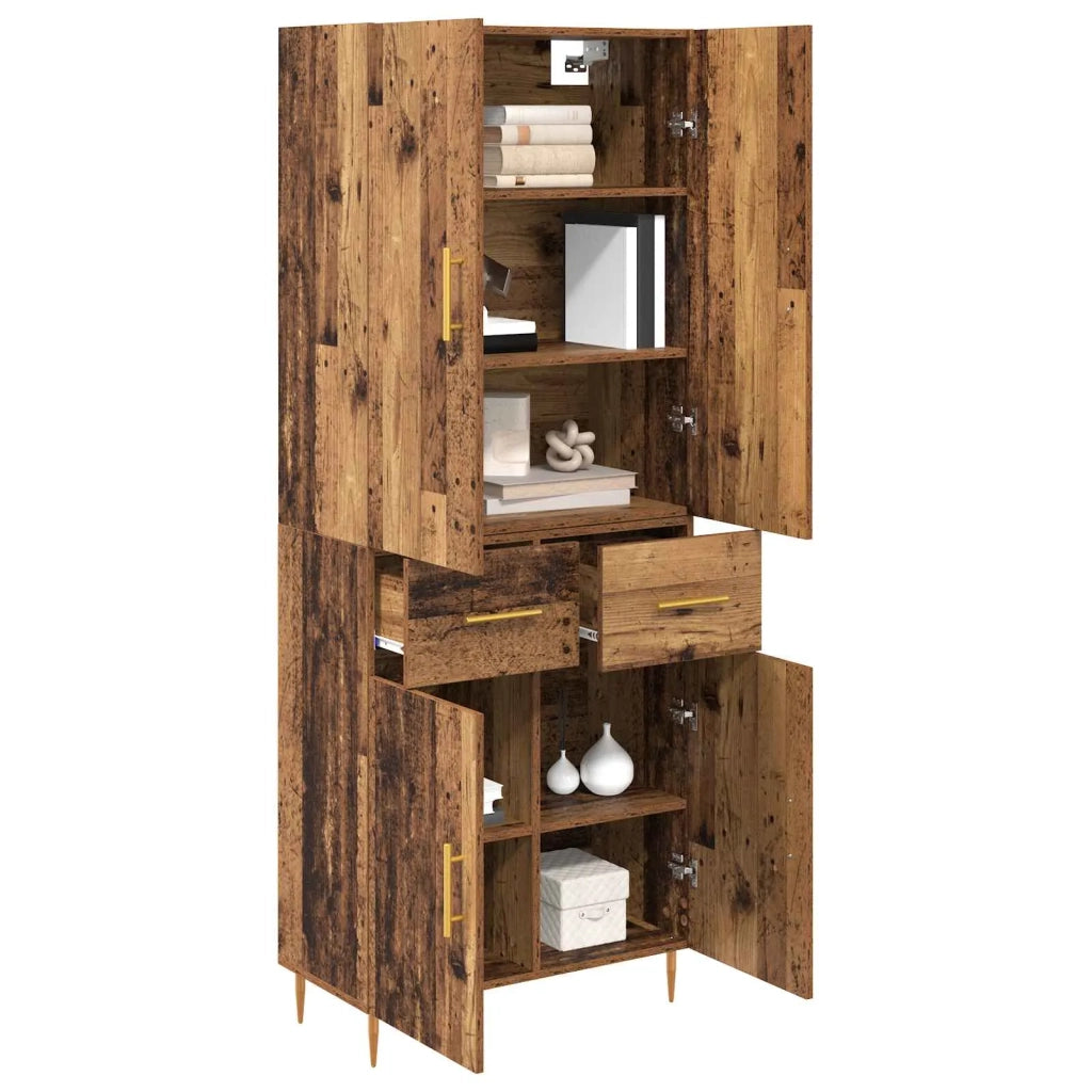 Credenza | Madia | Buffet da pranzo | Armadio da pranzo Legno vecchio 69,5 x 34 x 180 cm Legno multistrato