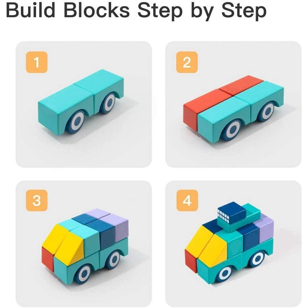 Trade Shop - Blocchi Colorati In Legno Costruzioni Building Blocks Per Bambini 3+ Anni -