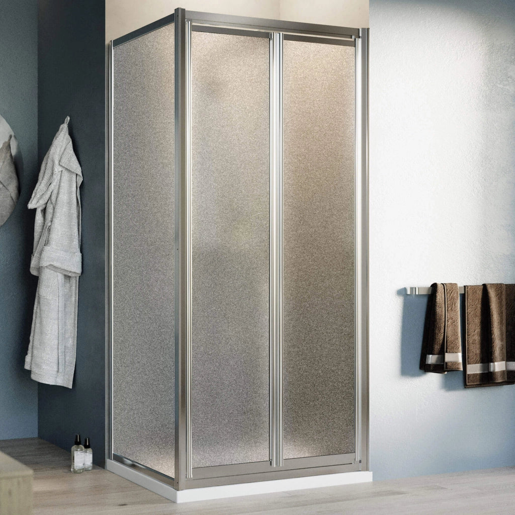 Box Doccia Angolare 2 Ante Battenti in Cristallo Opaco 4-6mm H198 Fosterberg Maribo Duo 70x100 cm