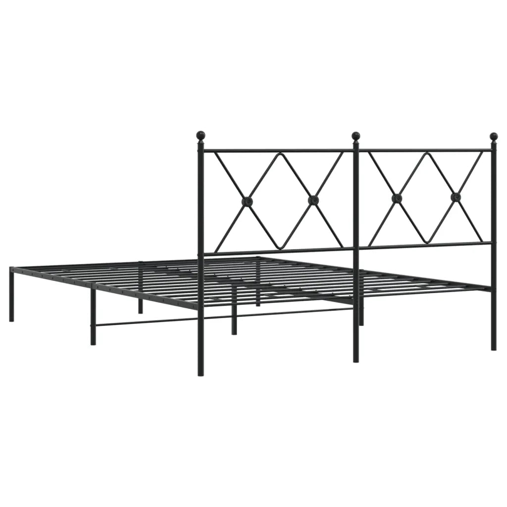 Giroletto con Testiera in Metallo Nero 135x190 cm