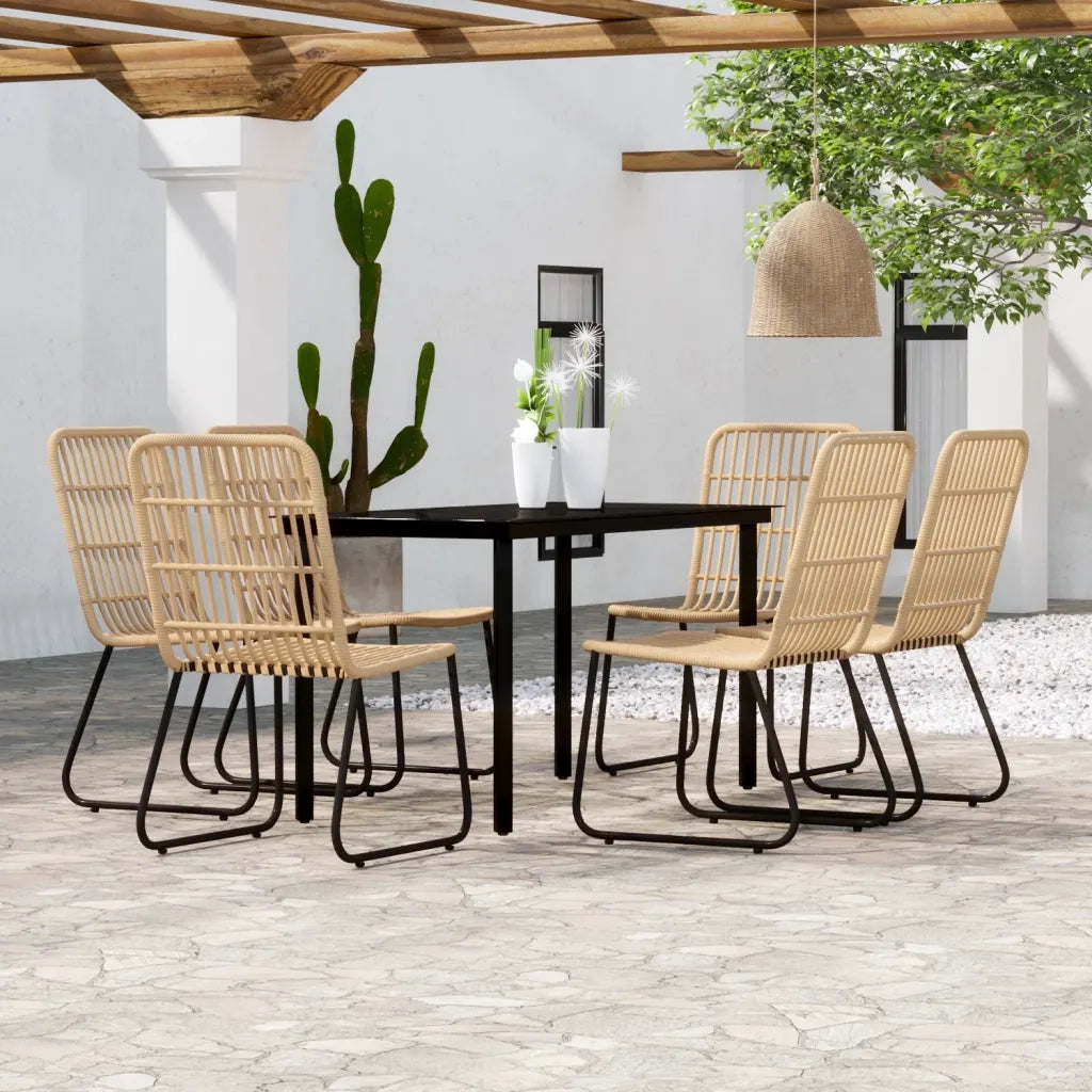 Set Mobili da Pranzo da Giardino 7 pz Rovere cod mxl 34663