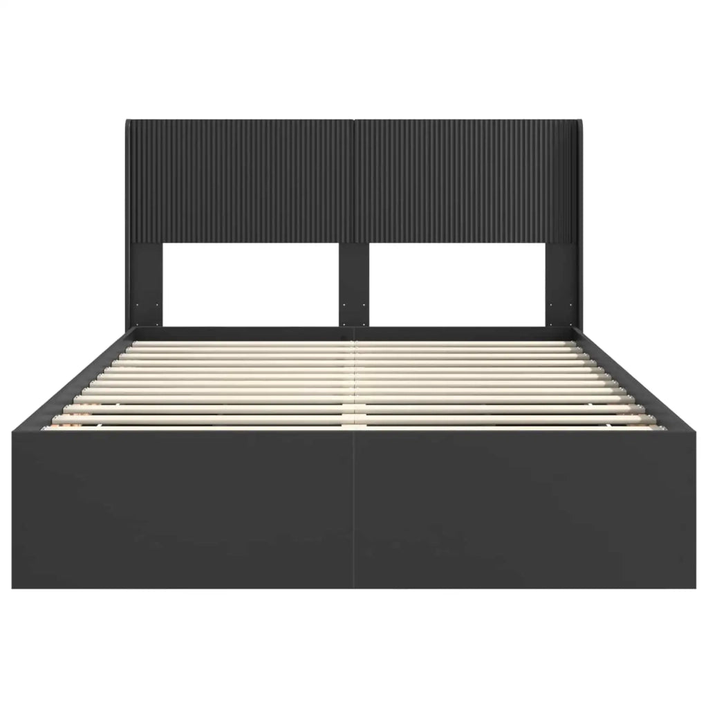 Struttura del letto con stoccaggio e testata Nero 150 x 200 cm 3414294