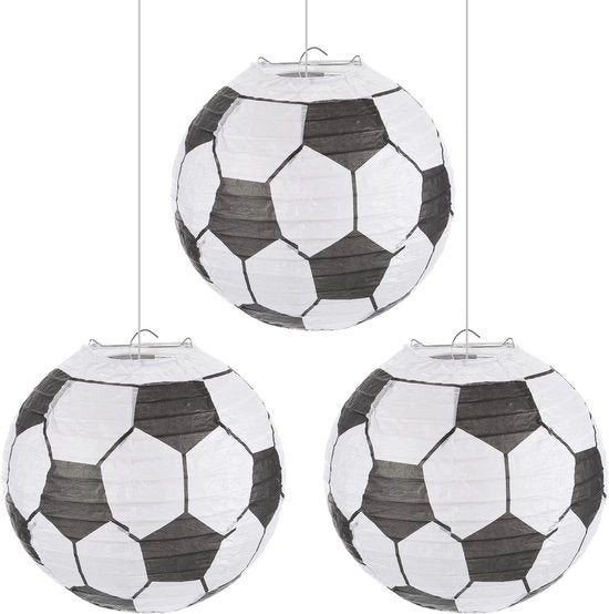 Lanterne a forma di pallone in carta, 30 cm di diametro, appese, decorazione per feste e casa, nero/bianco, 3 pezzi